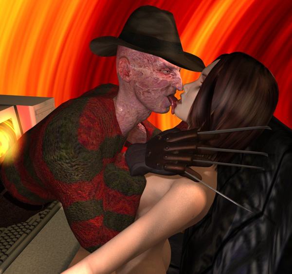 Freddy Krueger 3d Porn - Virtual sex girl vs Freddy Krueger: 3D BDSM bizarre porn comics and anime  story about extreme sex session of young brunette babe